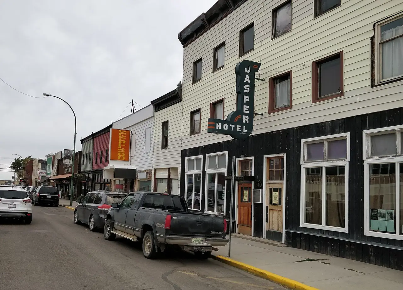 Jasper Hotel on Maple Creek's main street, 2020